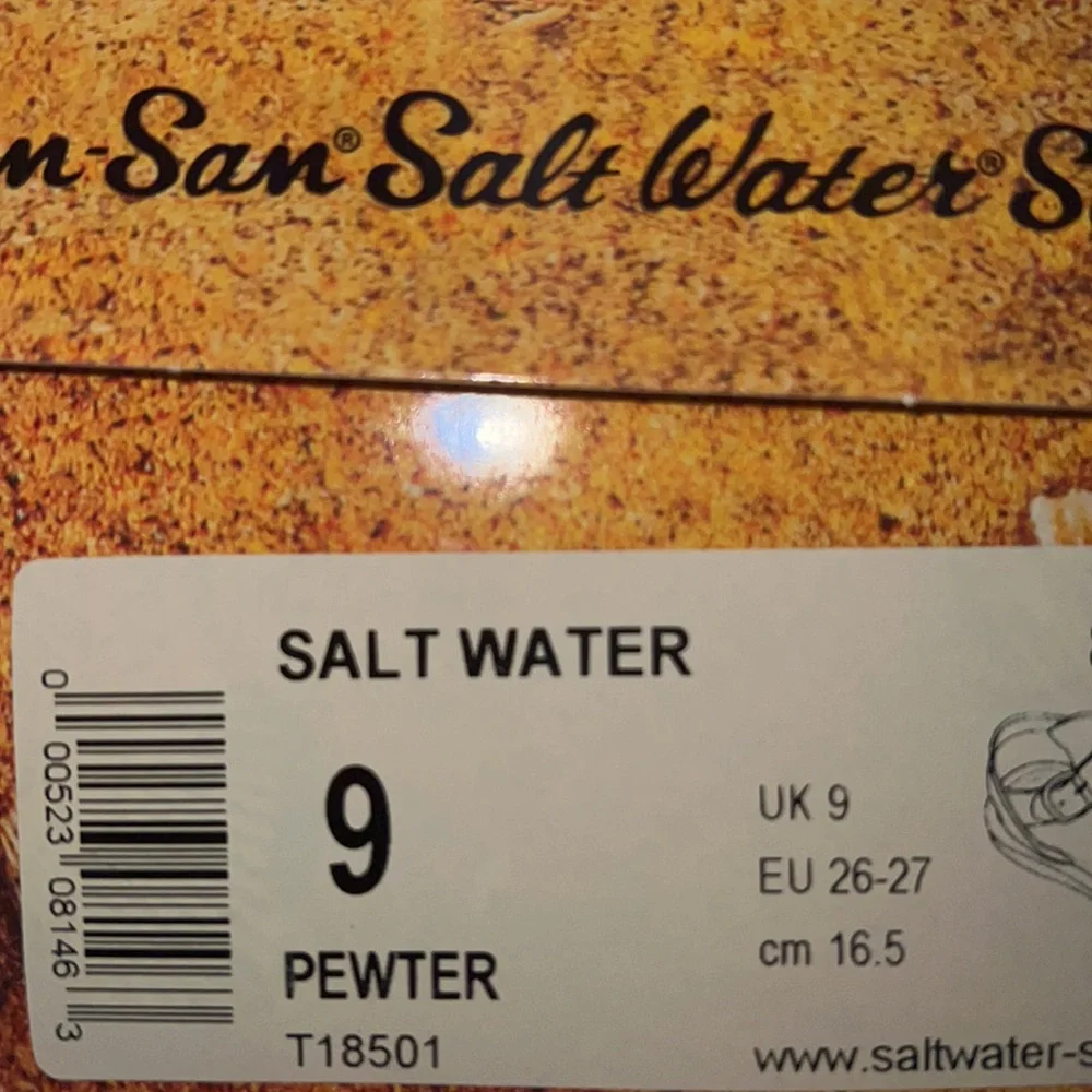 AUTH NIB Salt Water the Original Sandal Toddler Little Kids PEWTER